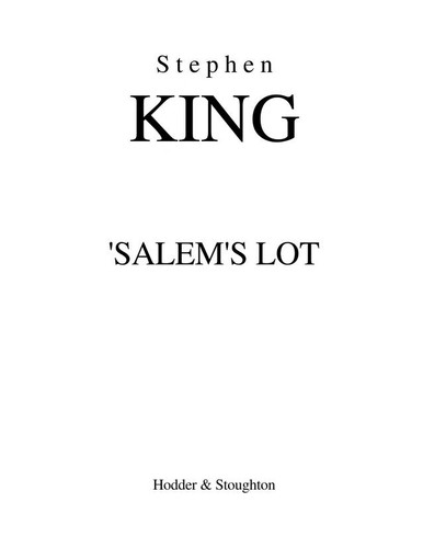 King, Stephen(duplicate): 'Salem's Lot (1992, Hodder & Stoughton)