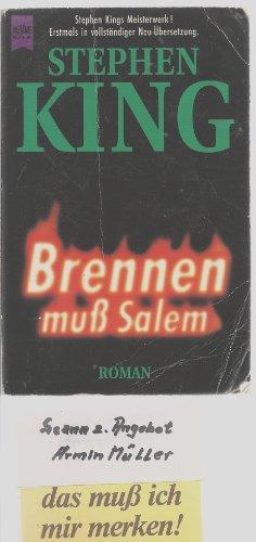King, Stephen(duplicate): Brennen muss Salem! Roman (German language, 1990)