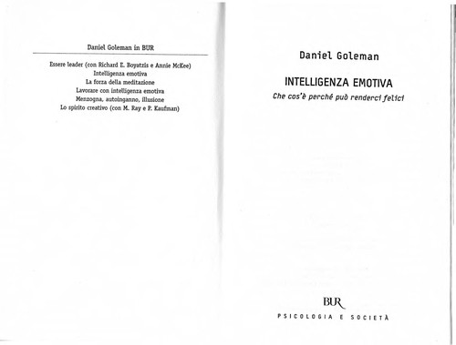 Daniel Goleman: Intelligenza emotiva (Italian language, 1999, Biblioteca Universale Rizzoli)