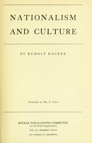 Delete this entry: Nationalism and culture (1937, Rocker Publications Committee)