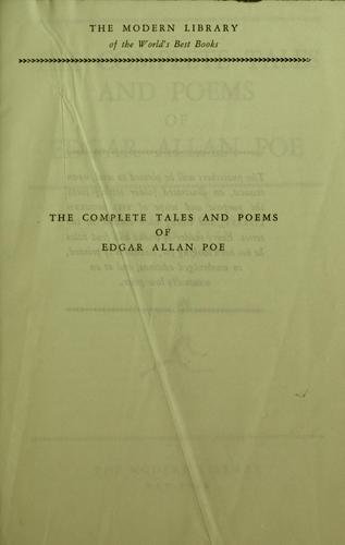 Edgar Allan Poe: The complete tales and poems of Edgar Allan Poe (Hardcover, 1938, The Modern library)
